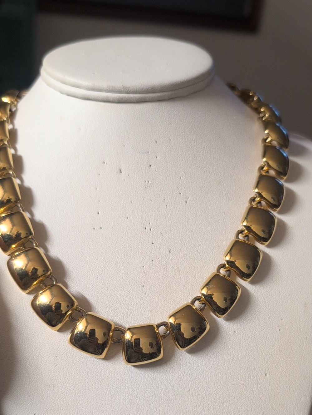 VTG Anne Klein Gold Statement Link Necklace - Women Jewelry